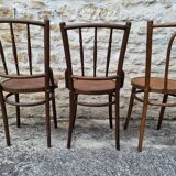 6 mismatched bistro chairs