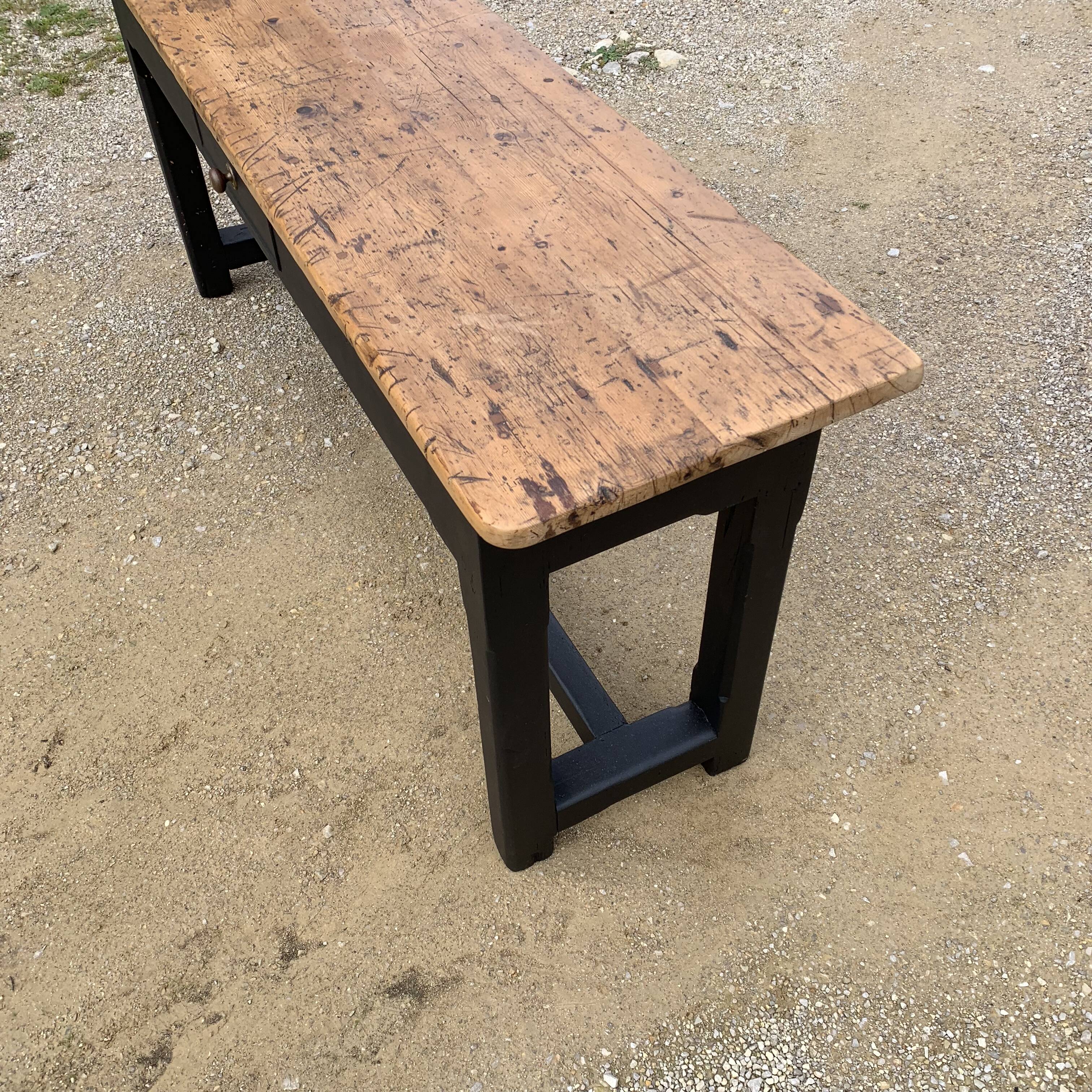 Old black wooden console