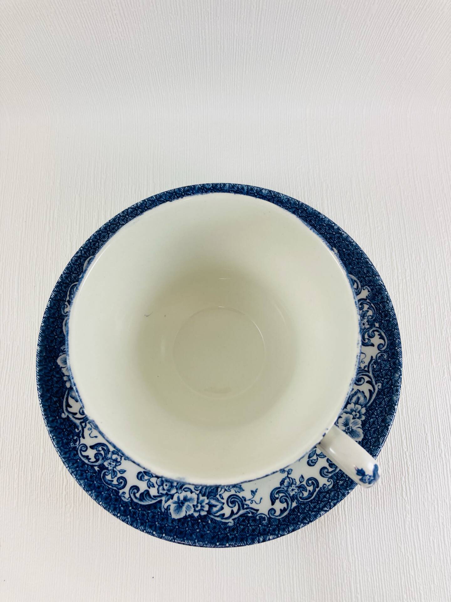 Breakfast Cup and Saucer Coaching Scenes Blue by Johnson Bros