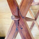 Desk, writing desk in solid rosewood and studded leather, 20th century.
