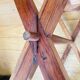Desk, writing desk in solid rosewood and studded leather, 20th century.