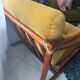 Magnificent velvet fabric rattan armchair - vintage