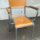 Chaise d'écolier vintage en métal et bois