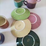 Vintage multicoloured triangular espresso set