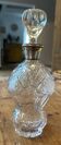 Carafe Antique en Cristal Taillé & Col en Argent Massif (Po