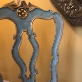 Venetian chair in patinated wood and redone caning