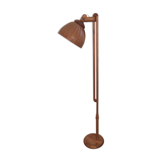 Lampadaire vintage 1960 bois monte et baisse