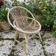 Set of 3 vintage rattan armchairs