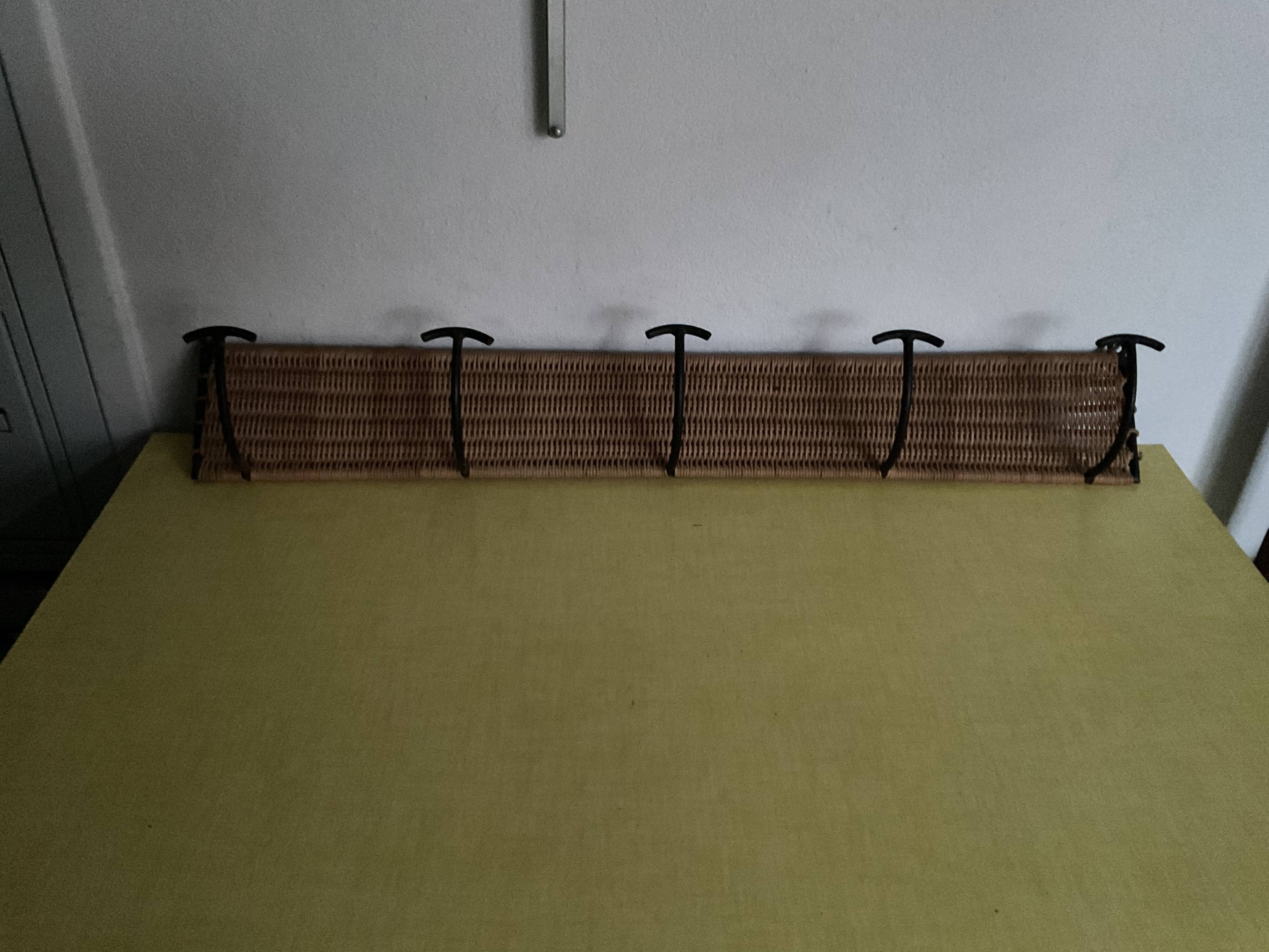 1950 modernist brutalist rustic wall coat rack mategot 1510