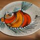 2 vintage ceramic plates with fish decoration