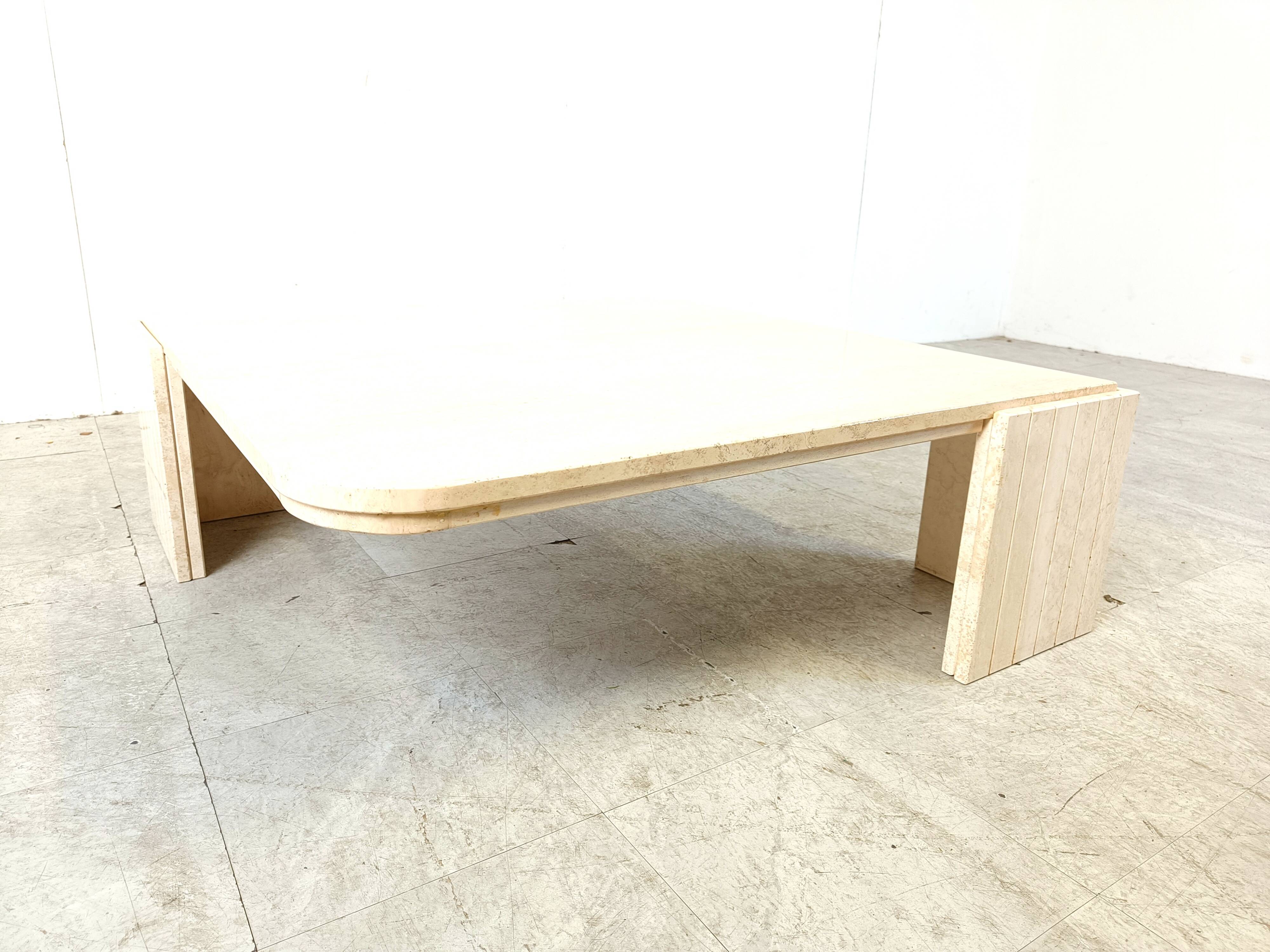 Travertine Coffee Table 1970s, Italy