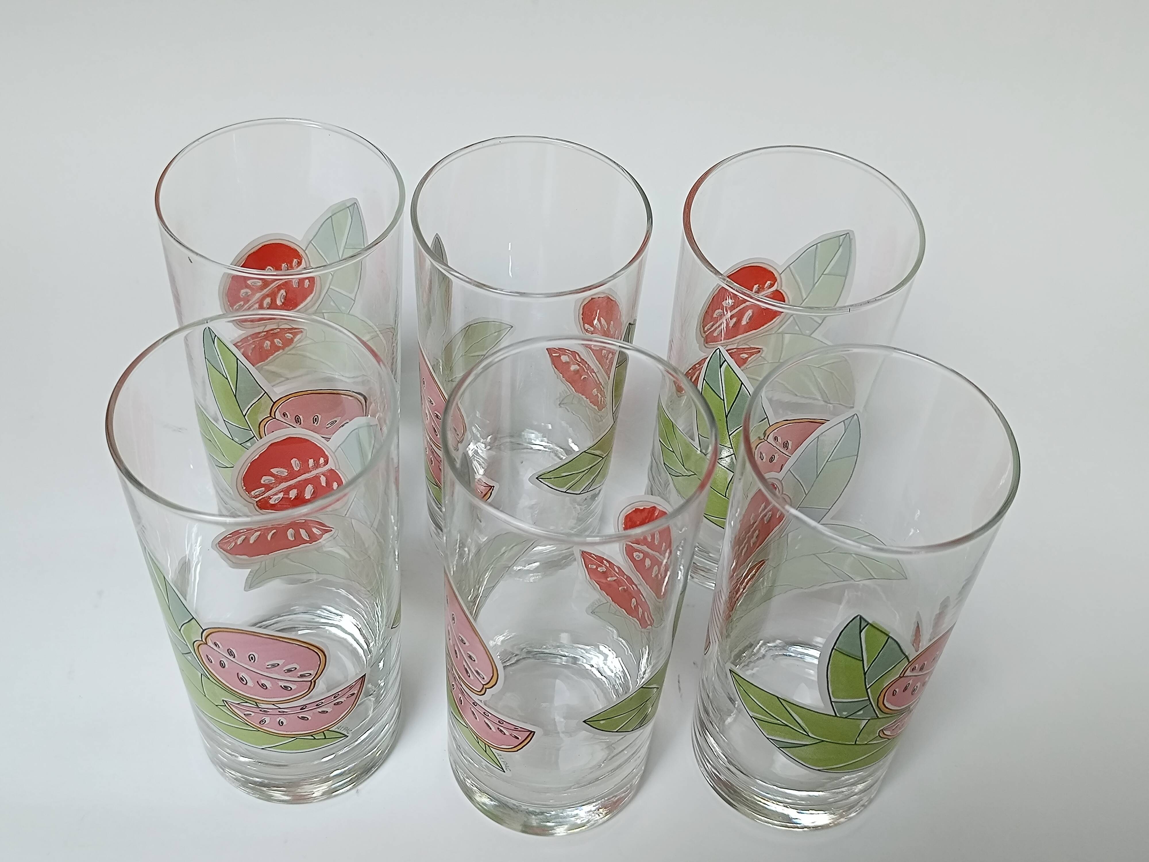 6 verres + carafe à orangeade