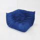 Togo Ligne Roset blue leather corner armchair by Michel Ducaroy for Ligne Roset