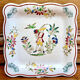 9 old square plates for cake, dessert, and aperitif from Longwy Moustier.