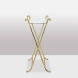 Jansen. Console in gilded brass and white marble. 1970s.LS4683607U