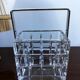 Very graphic ice bucket in cut glass and chrome handle