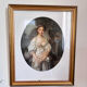 Framed antique print of the broken jug of J.B Greuze