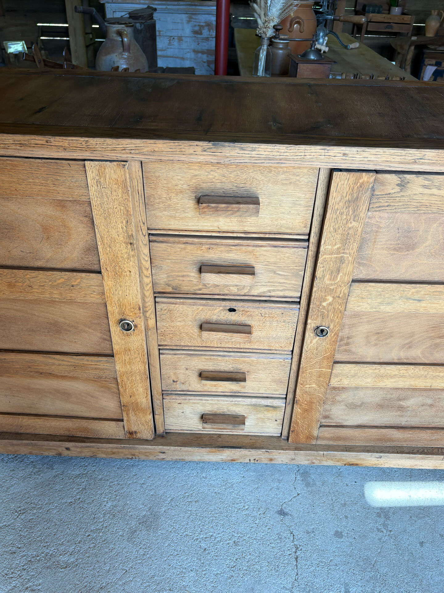 Renovated antique solid wood sideboard