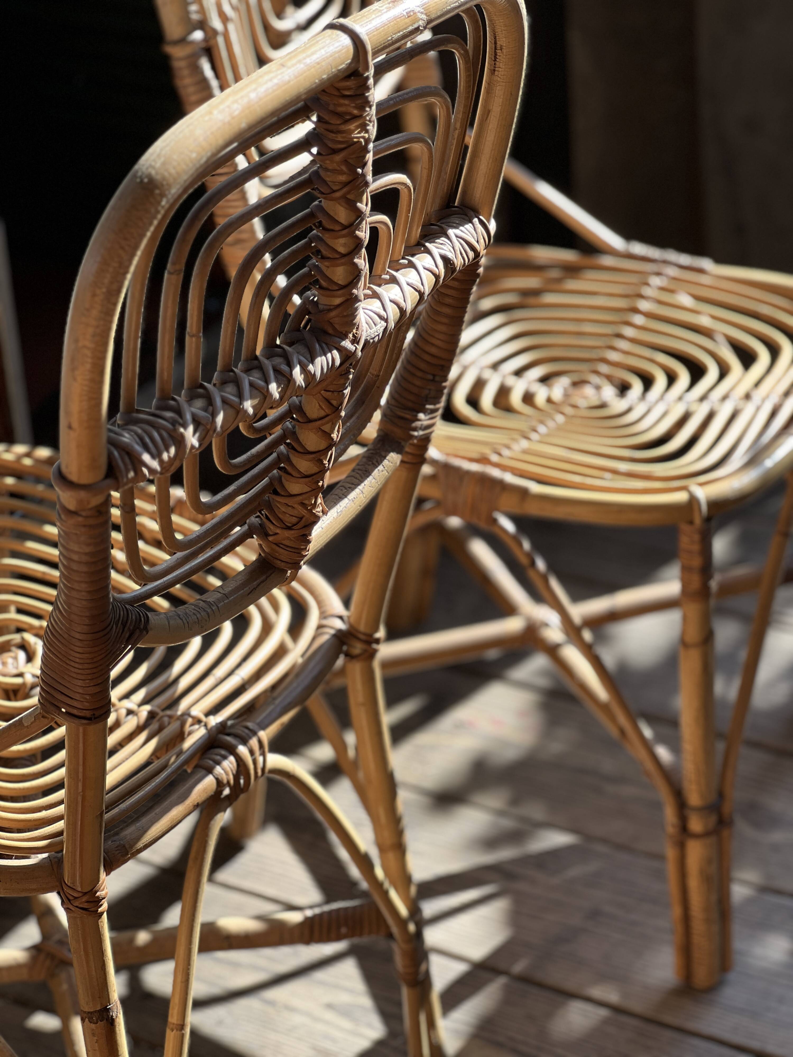 Pair of rattan chairs