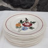 Set de 10 assiettes plates Sarreguemines, modèle Chatenois