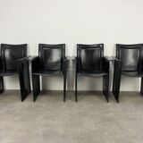 8 style Korium leather chairs in the style of Matteo Grassi