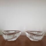 Set of 2 glass candle holders