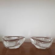 Set of 2 glass candle holders