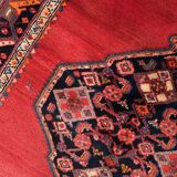 Tapis persan Hamadan vintage fait main, 136 cm x 210 cm, années 1960