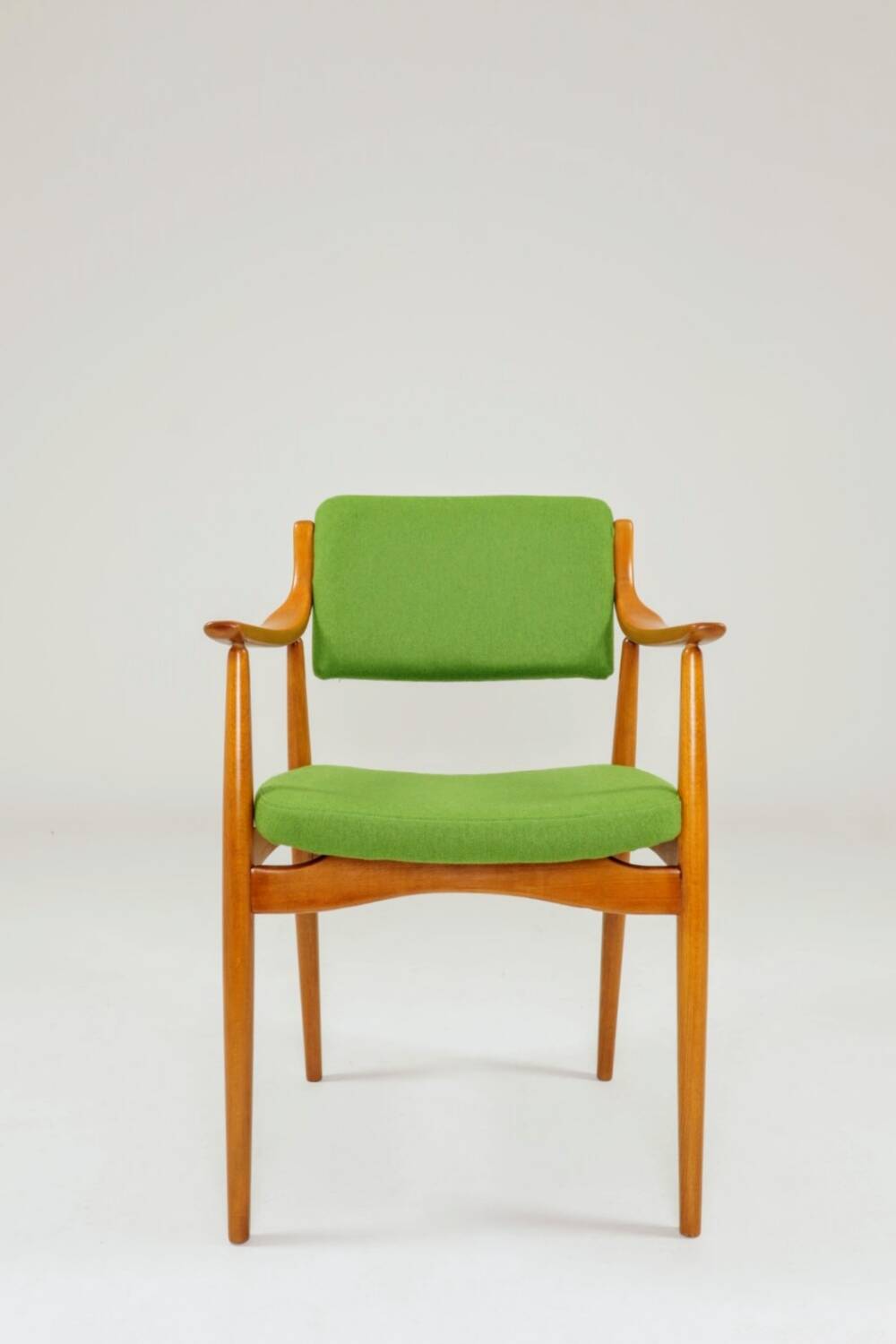 Vintage green wool office chair 1970