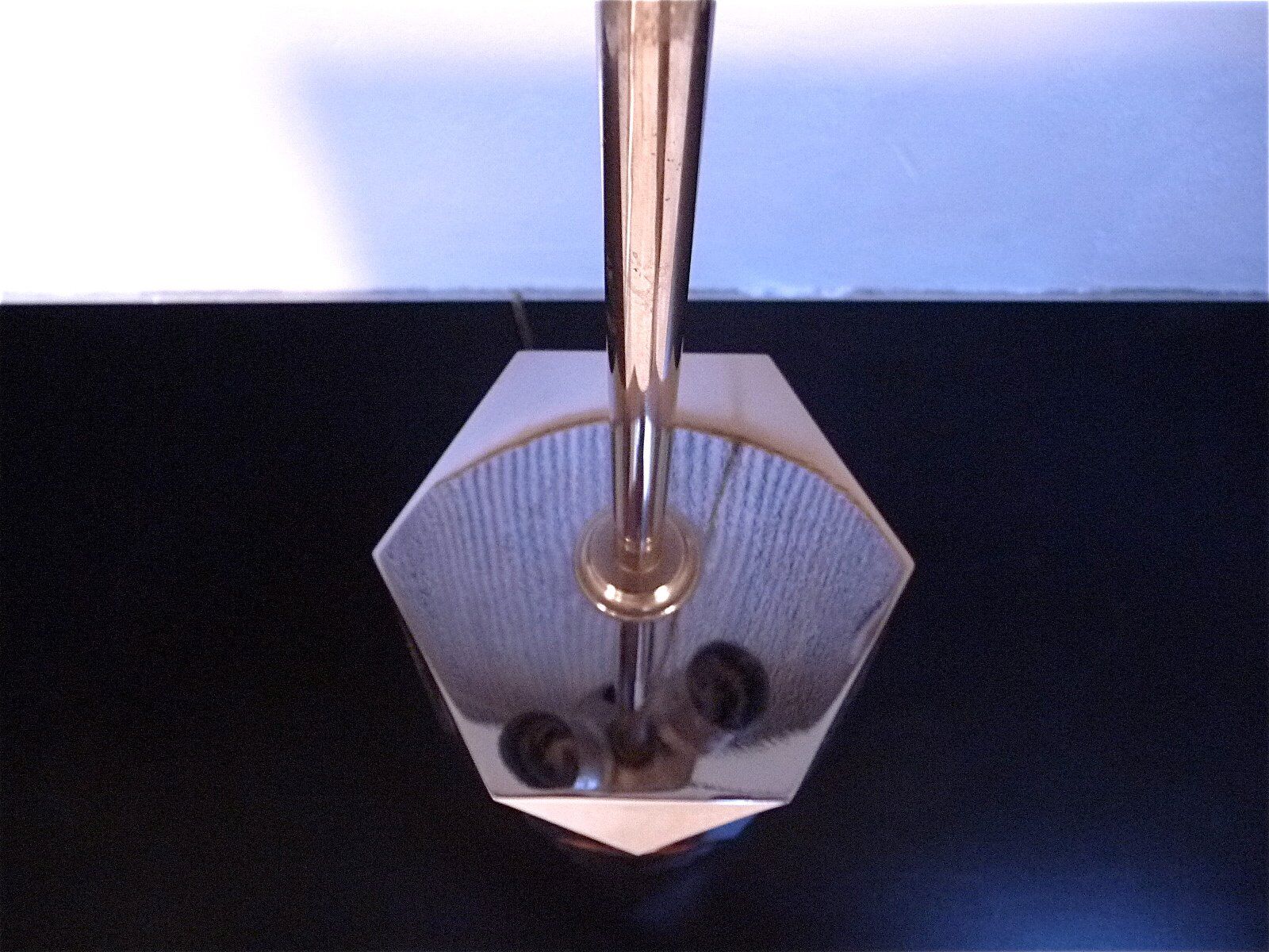 Sculptural Italian chromed metal table lamps, 1960s, Set of 2