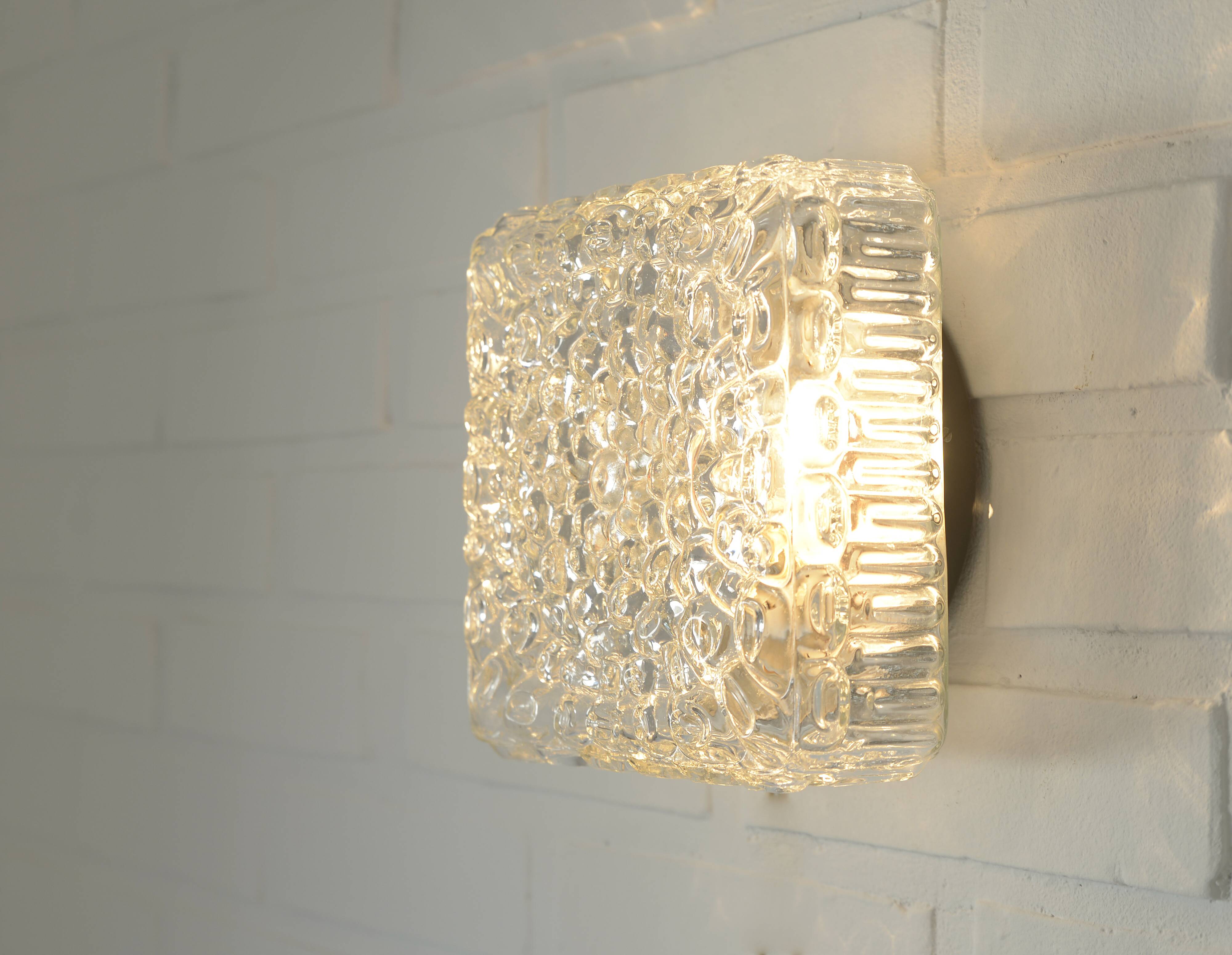 Vintage Wall Sconce / Bubble Glass / Mid Century Flush Mount Ceiling Light