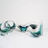 Set of 6 pieces of modern mid-century art glass "Shell", Flygfors Sweden 1955