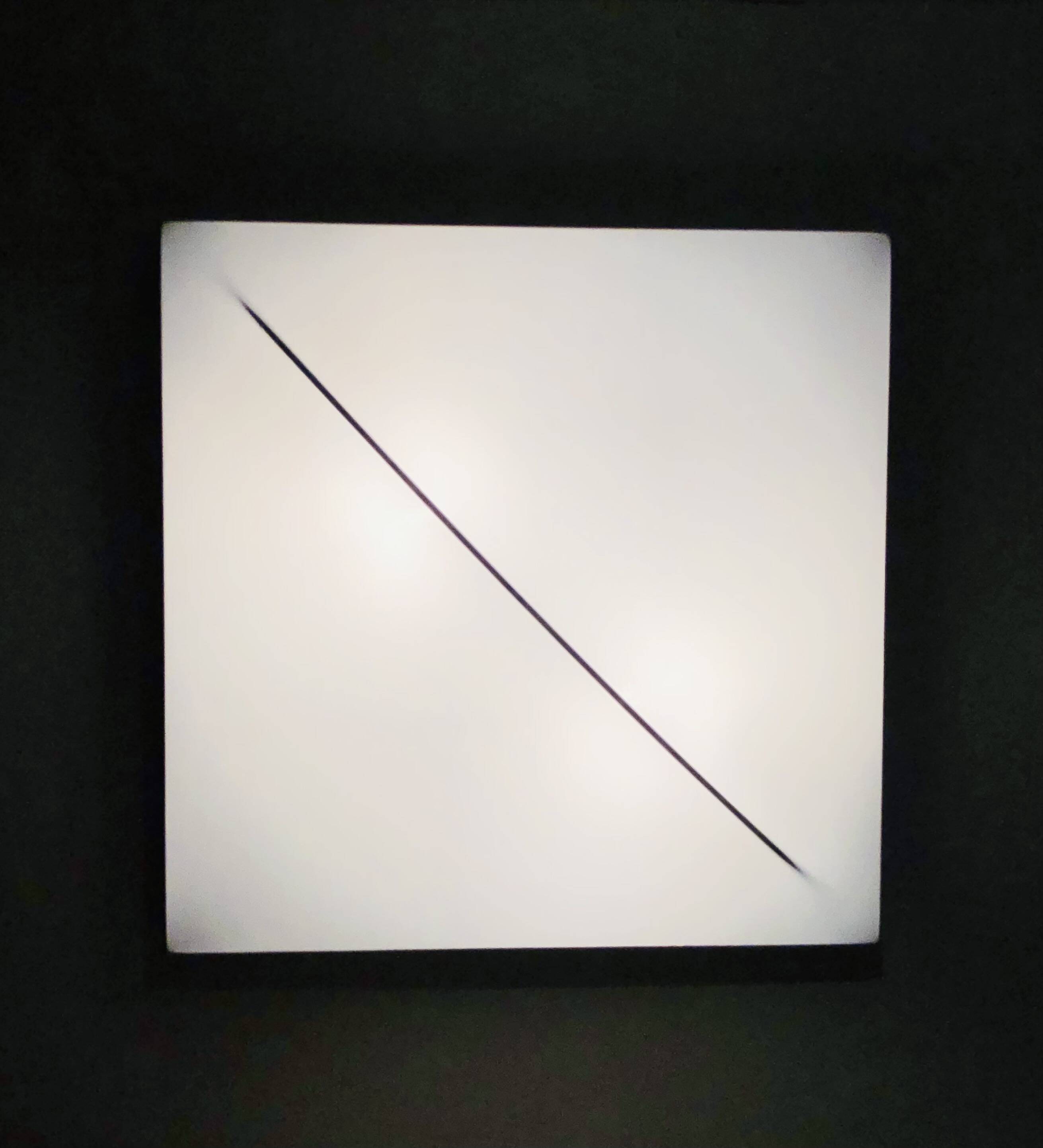 Square wall light with white fabric diffuser, Italy 70s