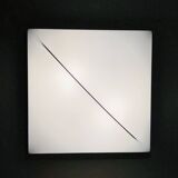 Square wall light with white fabric diffuser, Italy 70s