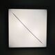 Square wall light with white fabric diffuser, Italy 70s