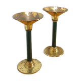 Chandeliers en laiton avec millésime vert foncé
