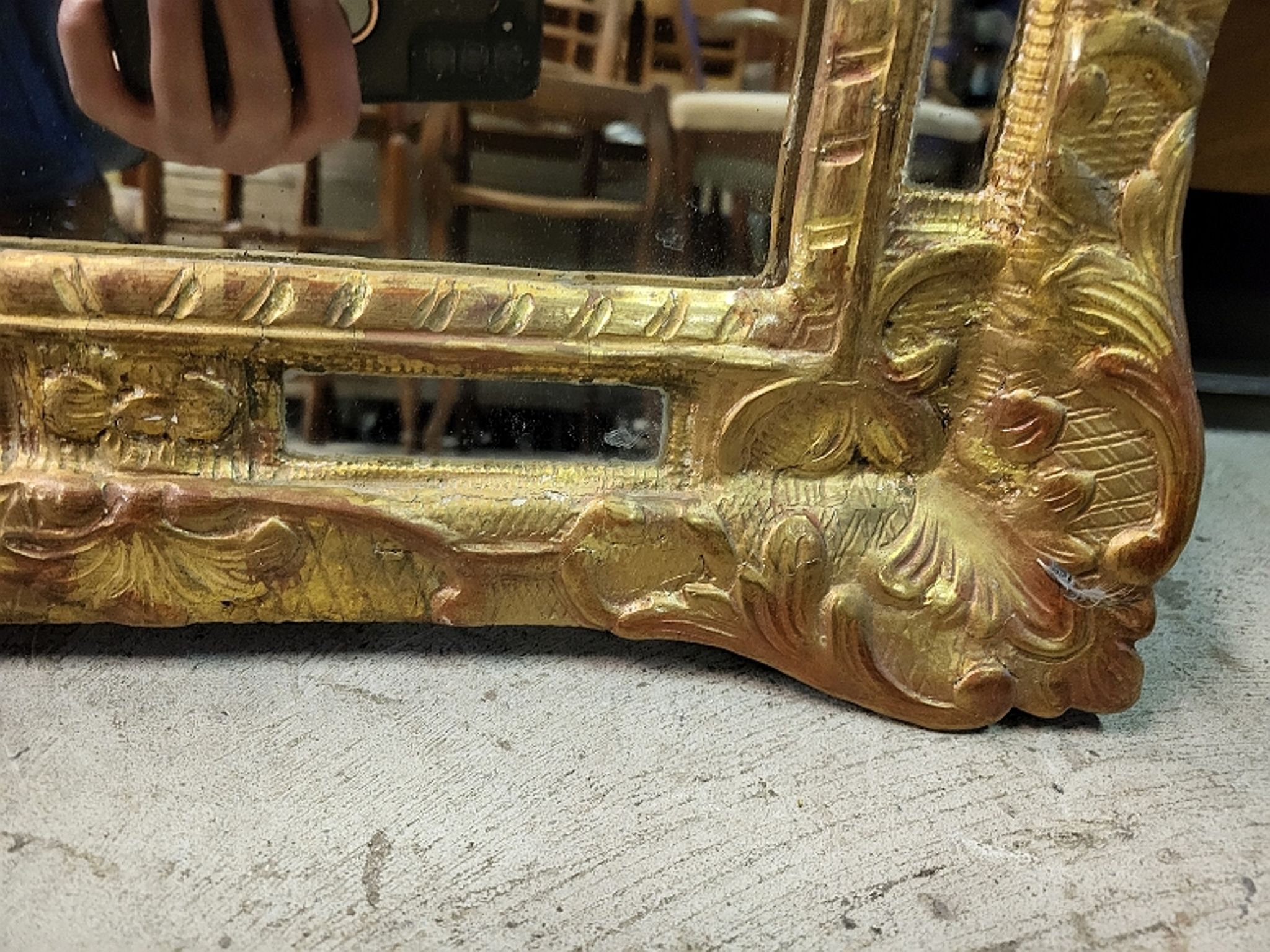 Wooden mirror dora parcloses of the XIXth n35