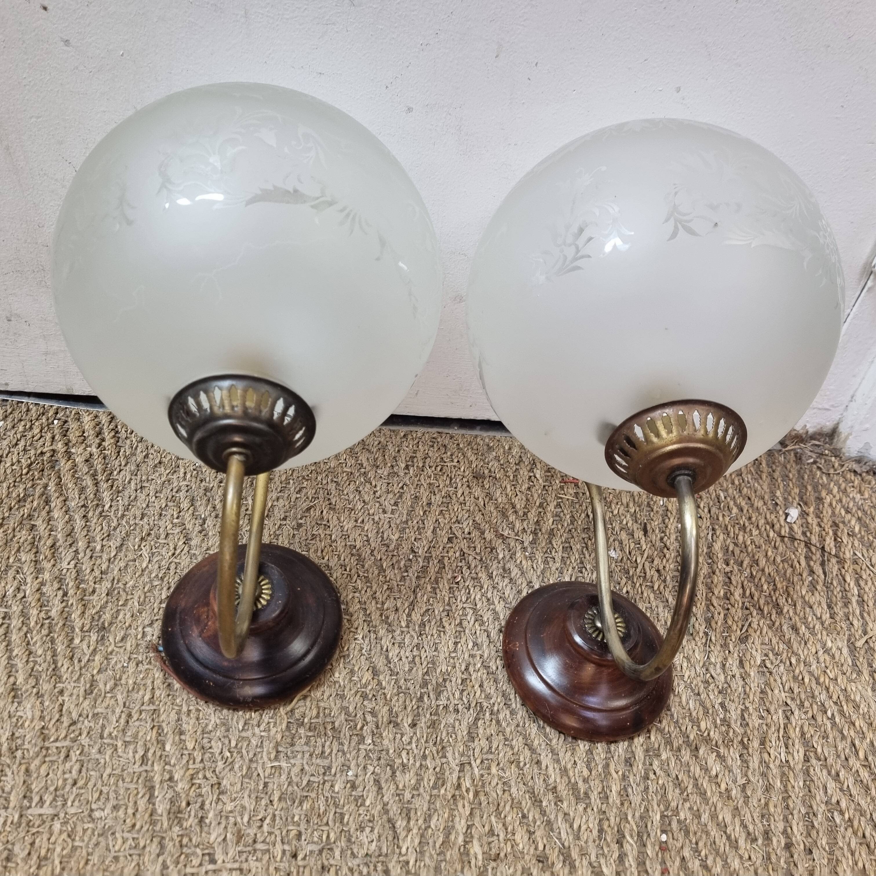 1960s glass globe wall lights