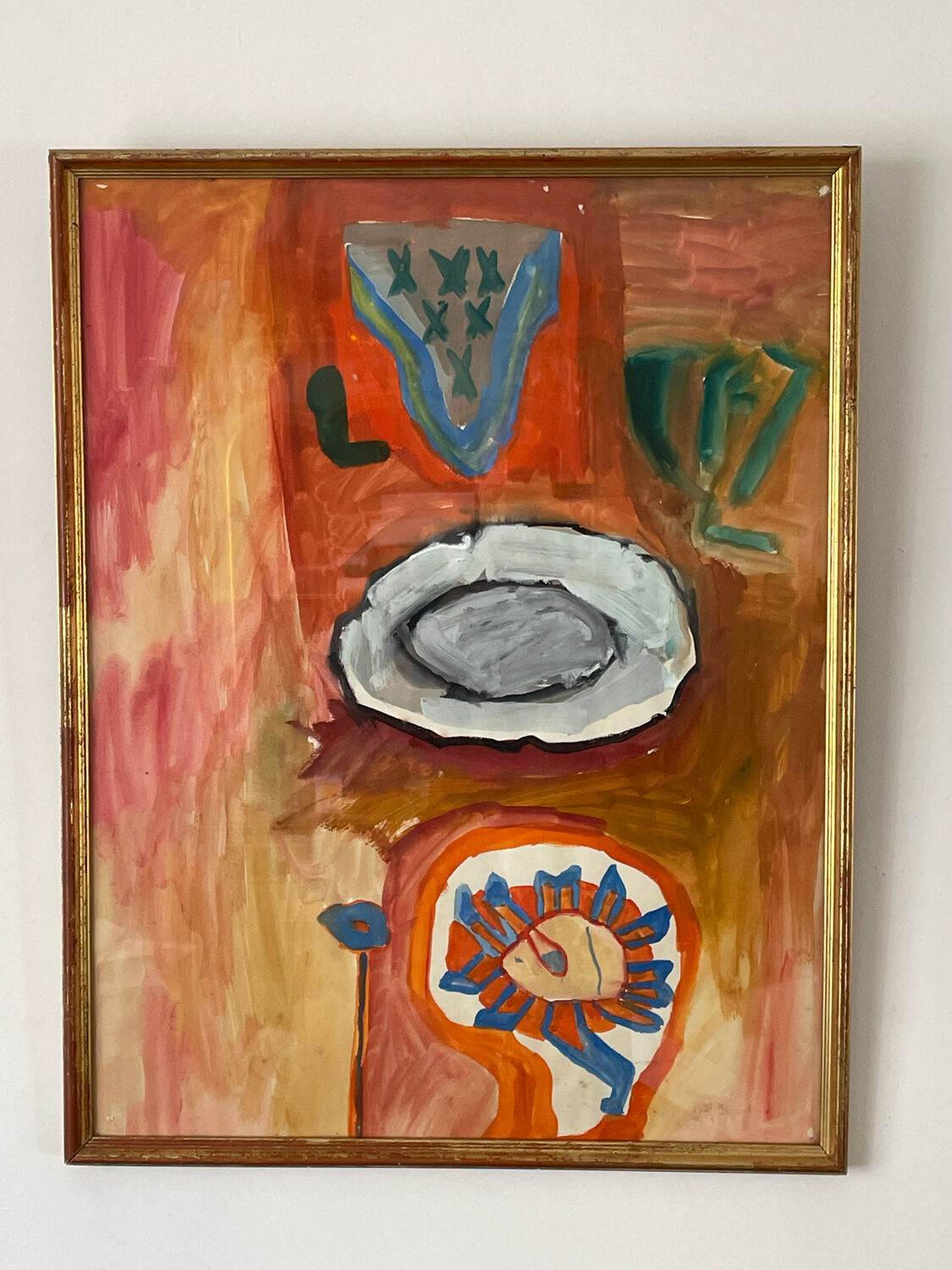 Abstract art painting signed