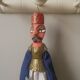 Vintage Middle Eastern decorative wooden puppet hand carved and painted