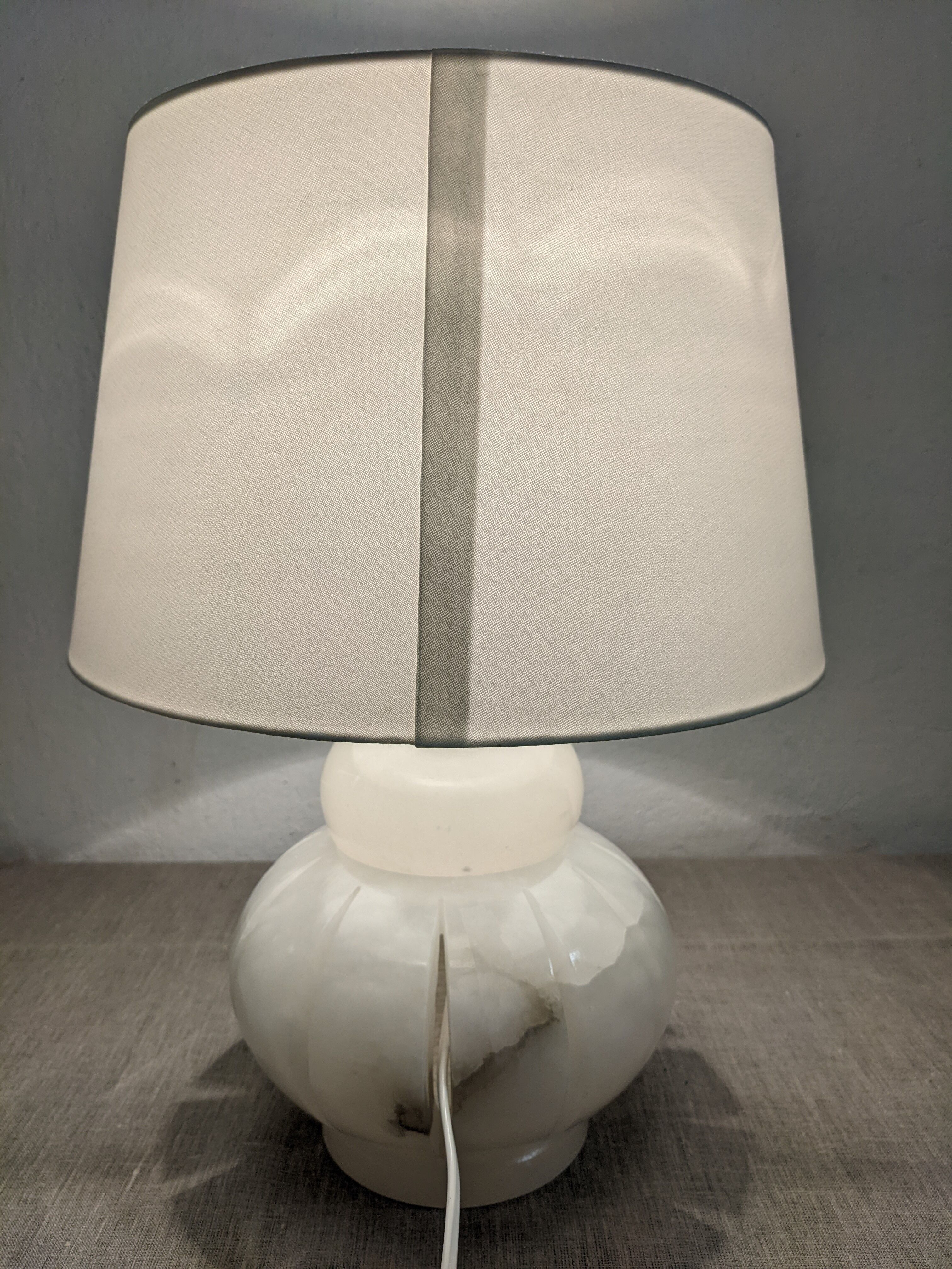 Alabaster ball lamp from the 60s/70s