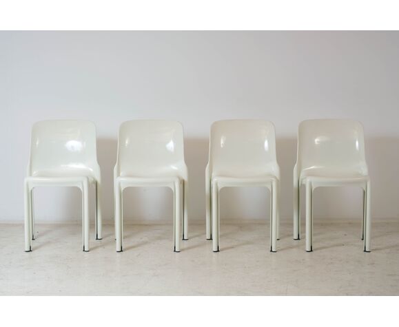 Suite of 4 Chairs Solène by Vico Magistretti for Artemide 1968