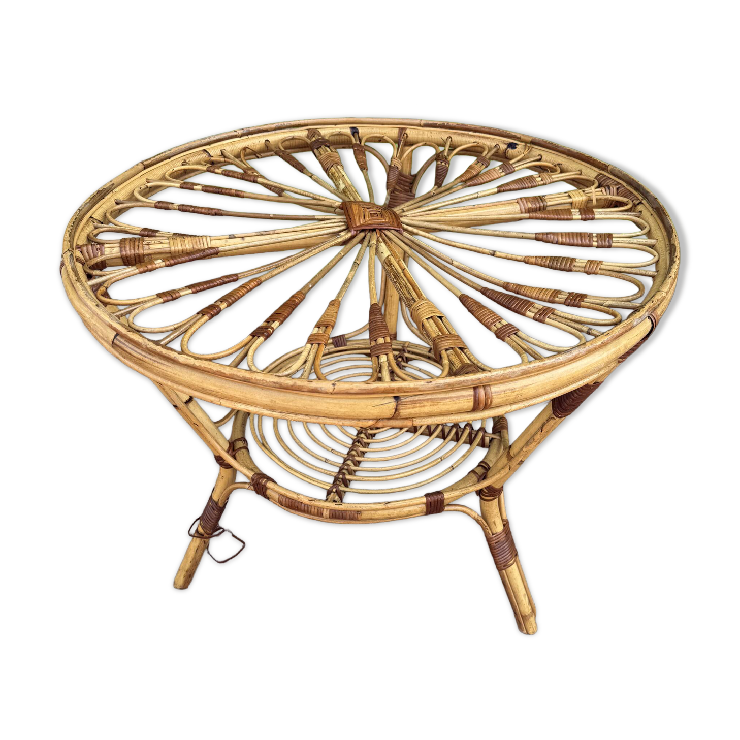 1950s rattan table from France