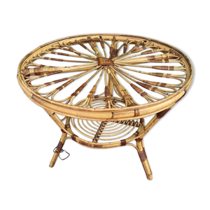 table en rotin des années