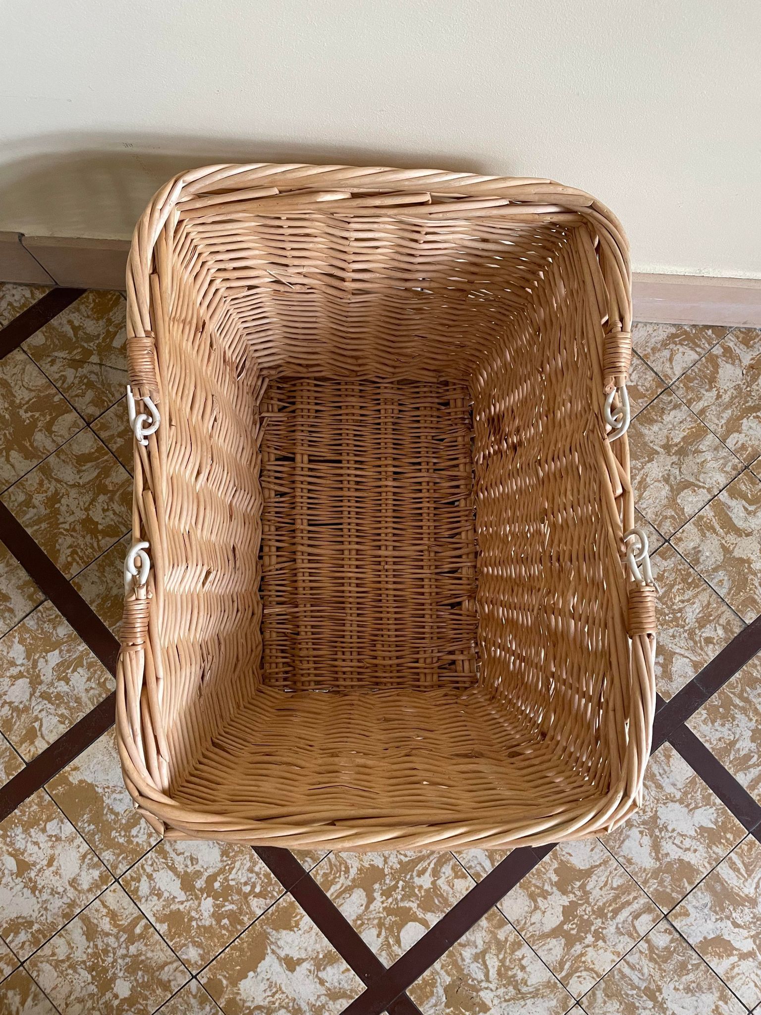 Light beige wicker basket