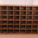 Old professional piece of furniture - postal sorting with 48 lockers in Burmese teak