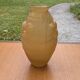 Art Deco vase in frosted glass with rose decoration – amber colour