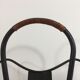 Porte-revues en métal laqué noir et cuir marron