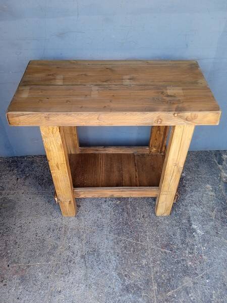 90cm old solid wood workbench