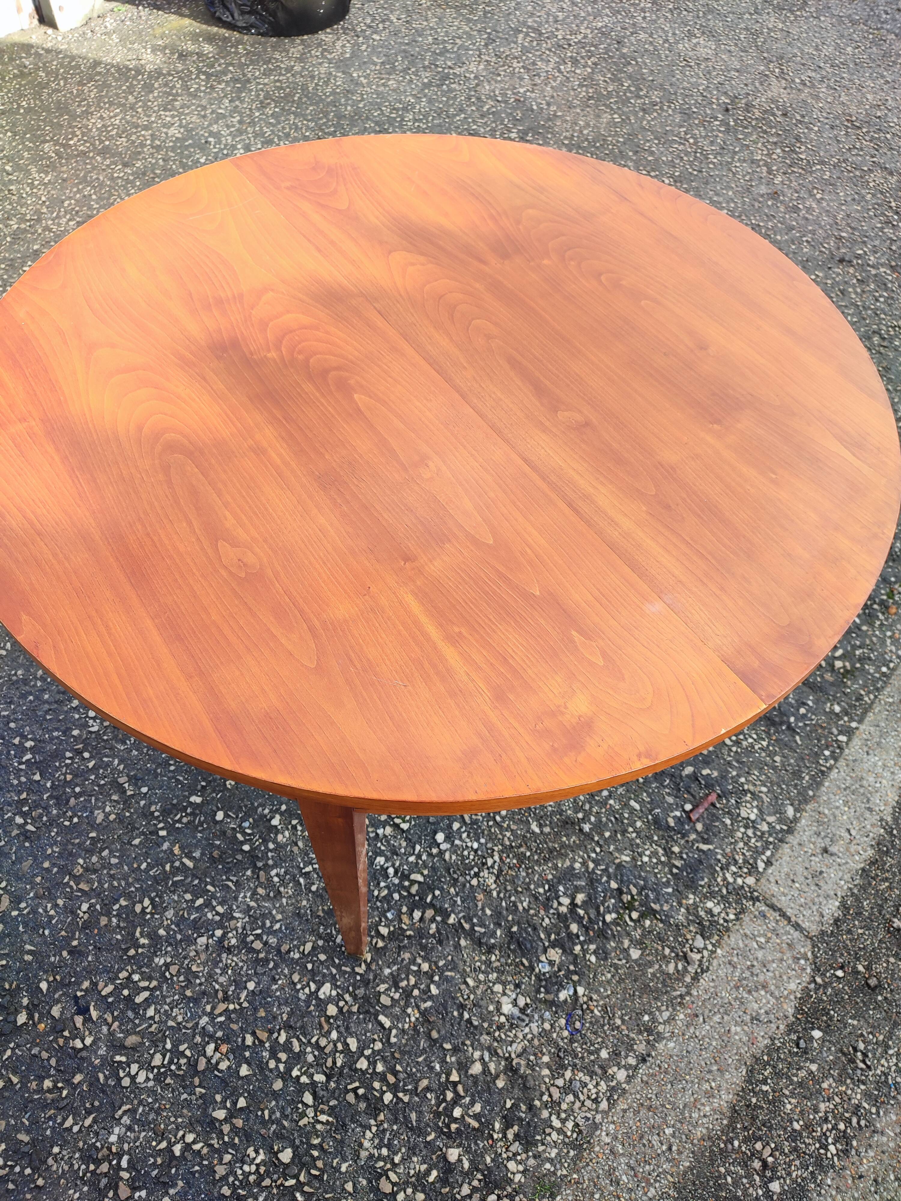 Old dining table wood brass vintage Scandinavian teak